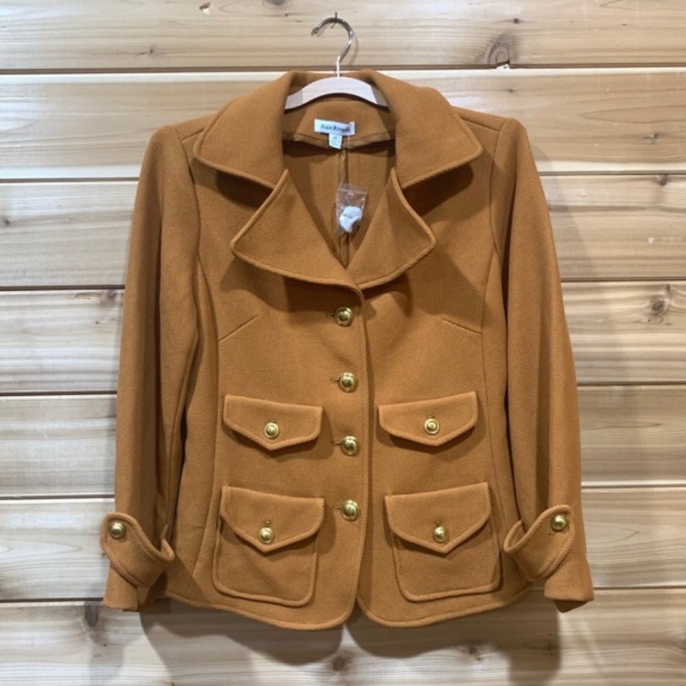 Joan Rivers Blazer Jacket Gold Button Pockets Collared Blazer‎ Jacket XS